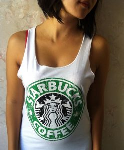 Starbucks white Tank top