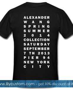 Alexander Wang Spring Summer 2014 Tshirt Back