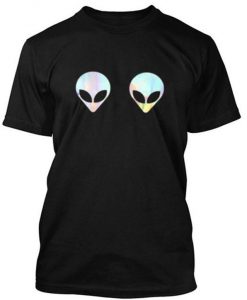 Alien On Boobs Tshirt
