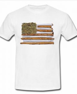 American flag weed joint t shirt