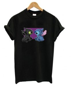 Baby Toothless Dragon and Stitch fashionable T shirt