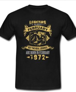 Birthday Vintage Gift February 1972 T Shirt SU