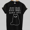 Black Shirt Jeans Shoes Cats T-Shirt