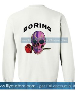 Boring Skull Rose Sweatshirt Back