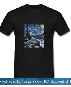 Cat Starry Night T-Shirt