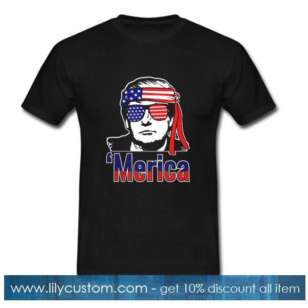Donald Trump Merica USA flag T-Shirt