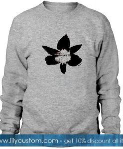 Flower in Grey Sweatshirt