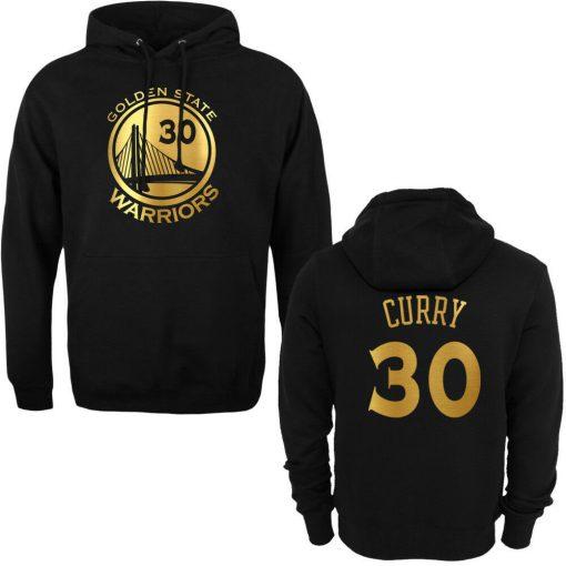 Golden State Warriors Stephen Curry – Gold Print Jersey Hoodie