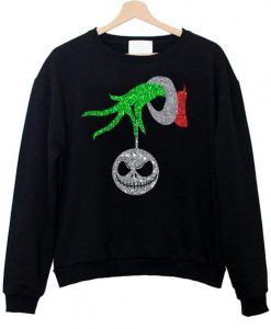 Grinch hand Jack Skellington christmas Sweatshirt  SU