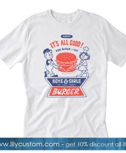 Happy Its All Good Big Burger Boys & Girls T Shirt