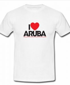 I Love Aruba Logo T Shirt   SU