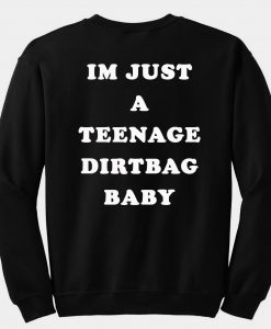 Im just a teenage dirtbag baby sweatshirt back