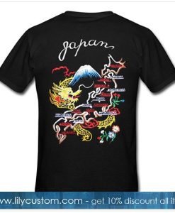 Japan Map T Shirt Back