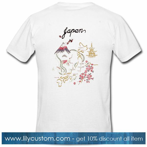 Kawaii Japan Map T shirt Back