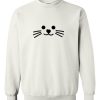 Kawaii cat white sweatshirt