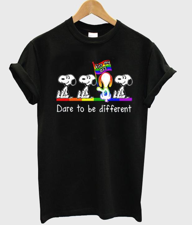 LGBT Snoopy kiss my ass dare to be different T Shirt Ez025