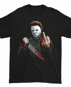 Michael Myers Halloween Middle Finger Horror Movie T Shirt  SU