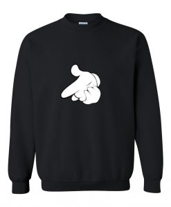 Mickey Hands Gun Crewneck Cartoon sweatshirt