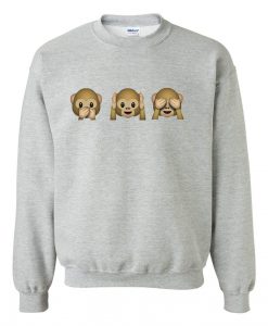 Monkey Emoji gray Sweatshirt