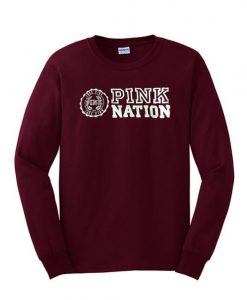 Pink nation sweatshirt marroon