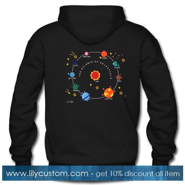 Planets Solar System and Stars Hoodie Back