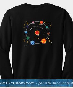 Planets Solar System and Stars Sweatshirt Back