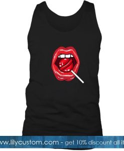 Red Lips With Lollipop Tanktop