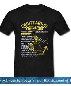 Sagittarius facts serving per container 1 awesome zodiac sign T-Shirt