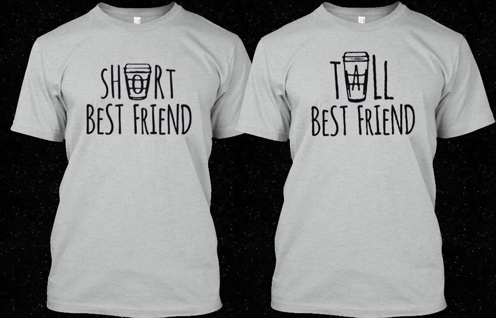 Short Tall Coffe Best Friend Couple tshirt