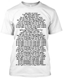 Sia Broken Glass Song lyric tshirt