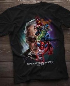 Stan Lee with Superhero thanks for memories 1922 - 2018 T-shirt   SU