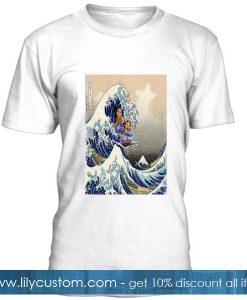 The Great Wave off Kanagawa Lilo and Stitch T Shirt