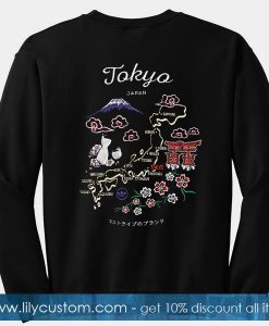 Tokyo Japan Map Sweatshirt Back