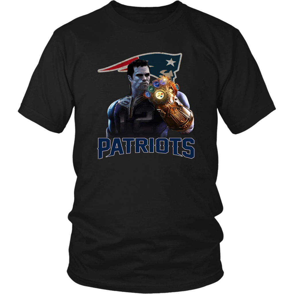 Tom Brady 12 Thanos infinity gauntlet Patriots T Shirt   SU