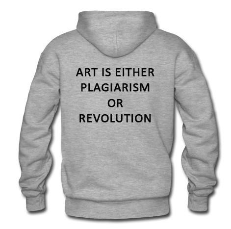 art is either plagiarism hoodie back