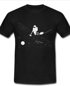 astronaut vacuuming stars t shirt