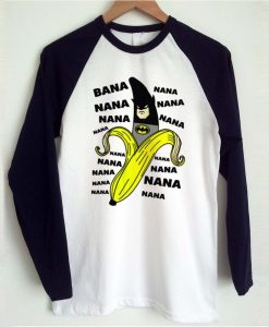 banana batman raglan tshirt