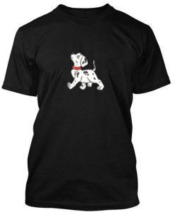 black dog print T-shirt