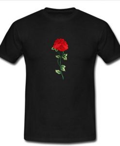 black ripped rose tshirt