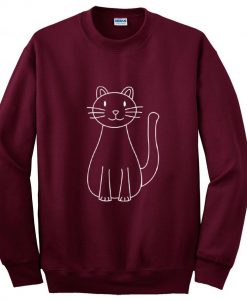 cat sweatshirt marron