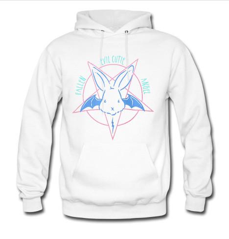 evil cutie pentagram white hoodie