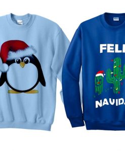 feliz navidad christmas sweatshirt couple