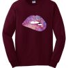 glitter lips sweatshirt SU