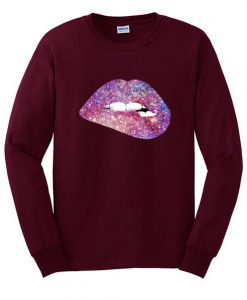 glitter lips sweatshirt SU