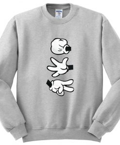 hand mickey mouse sweatshirt