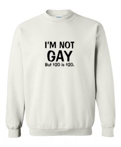 i'm not gay but $20 is $20 sweatshirt