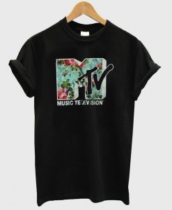 mtv flower black shirt