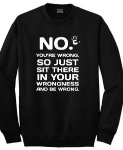 no youre wrong sweatshirt