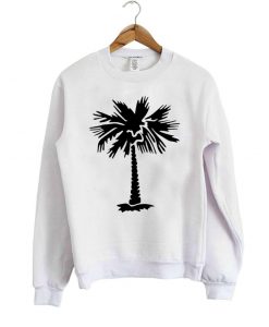 palm tree print sweater