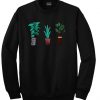 plants embroidery soft sweatshirt